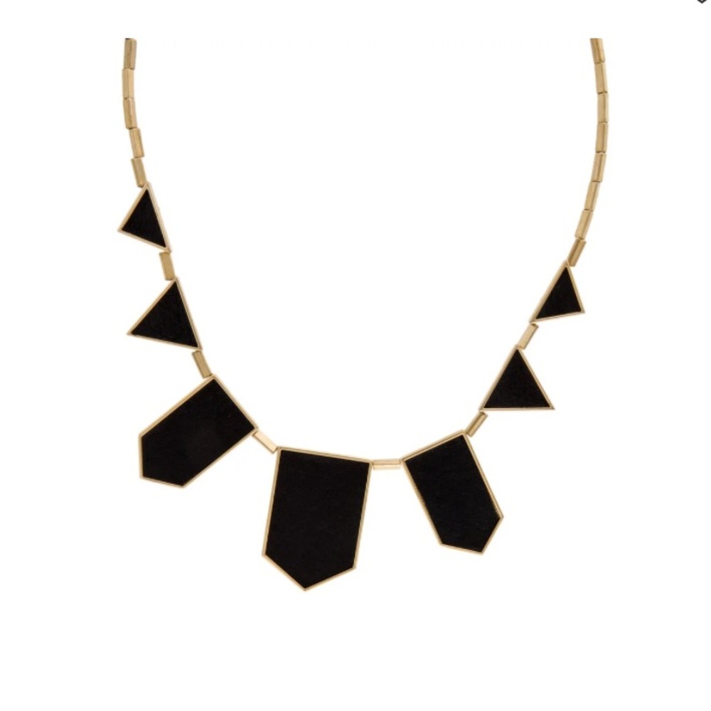 House of Harlow 1960 Leather Five-Station Drop Collar Necklace